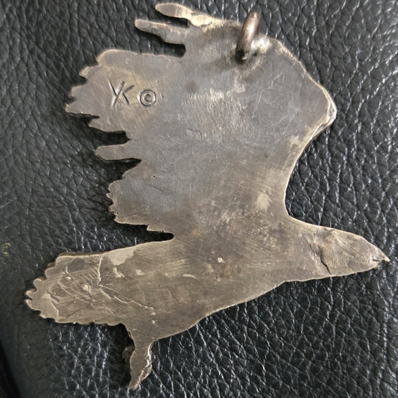 Sterling Silver Eagle/Hawk Pendant For Necklace 2.5" - Picture 3 of 5